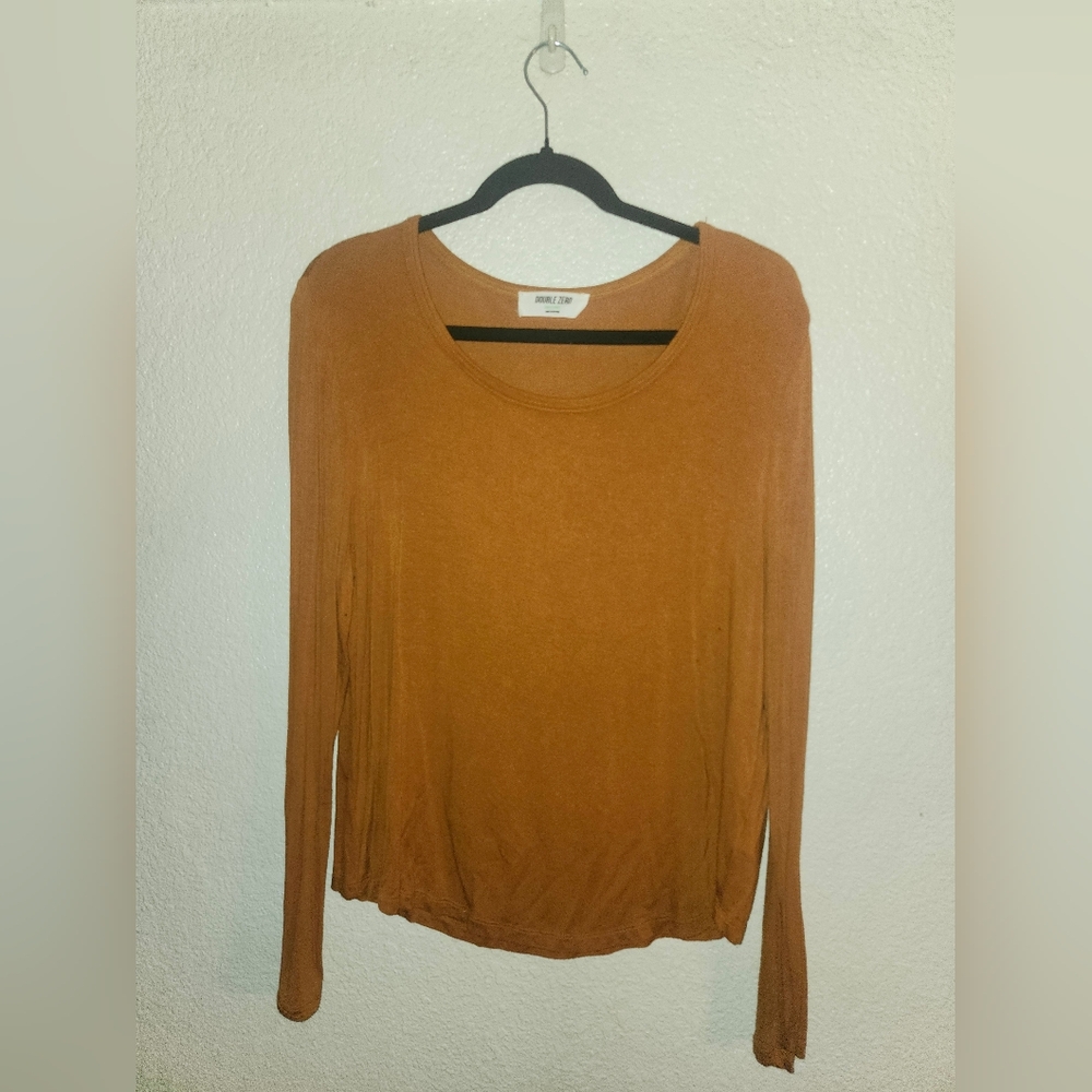 🥕NWOT Double Zero "Gotta Have It Longsleeve Top" Cinnamon or Carrot🥕 • Large🥕 - Picture 2 of 8